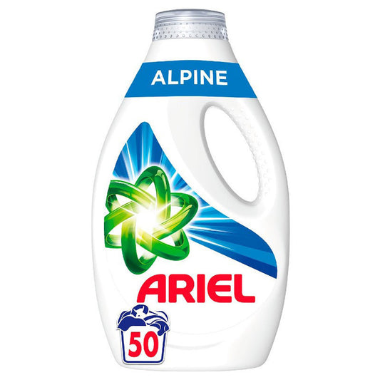 Ariel Υγρό Απορρυπαντικό Ρούχων 50 Μεζούρες Alpine 4τ (8006540739525)