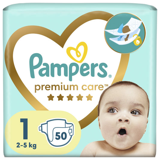 Pampers Premium Care Diapers with Sticker No. 1 for 2-5kg 50pcs (8006540858035)