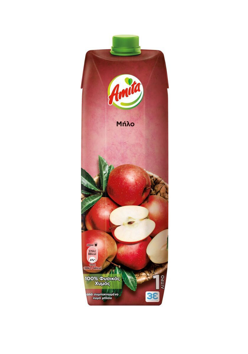 Amita Fruit Drink Apple 1lt 12t (5201005001749)