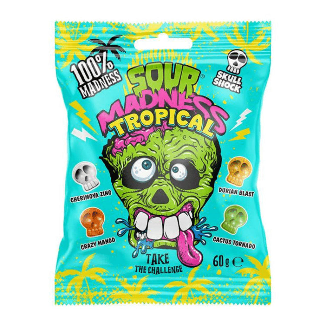 Καραμέλες Halloween Sour Madness Tropical 60gr 10τ (5907205012591)