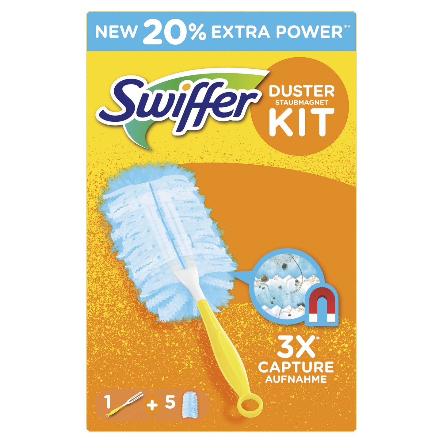 Swiffer Duster Staubmagnet Φτερό Ξεσκονίσματος με Λαβή & Ανταλλακτικά 5τμχ 9τ (8001841975429)