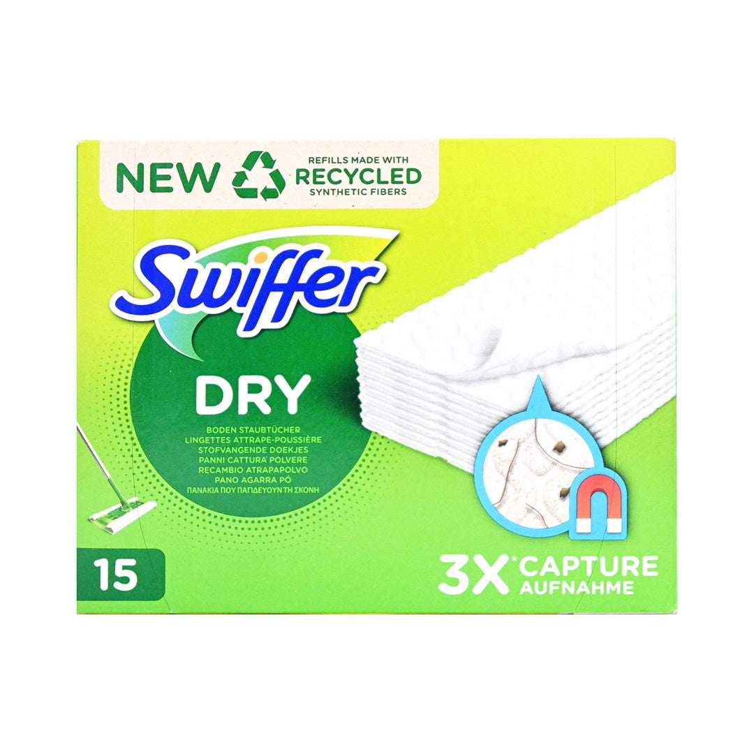 Swiffer Replacement Floor Cloth Dry 15pcs 12m (8001841944685)