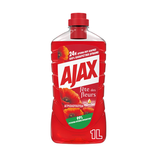 Ajax Καθαριστικό Υγρό Πατώματος Αγριολούλουδα 1lt 12τ (8718951347533)