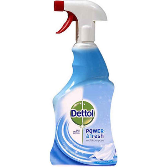 Dettol Power & Fresh Καθαριστικό Spray Γενικής Χρήσης με Απολυμαντική Δράση Crisp Linen & Aqua Sky 500ml 12τ (5011417543757)
