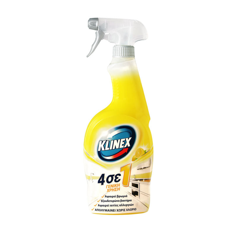 Klinex 4 in 1 Spray Cleaner for General Use with Disinfectant Action Lemon 750ml 12t