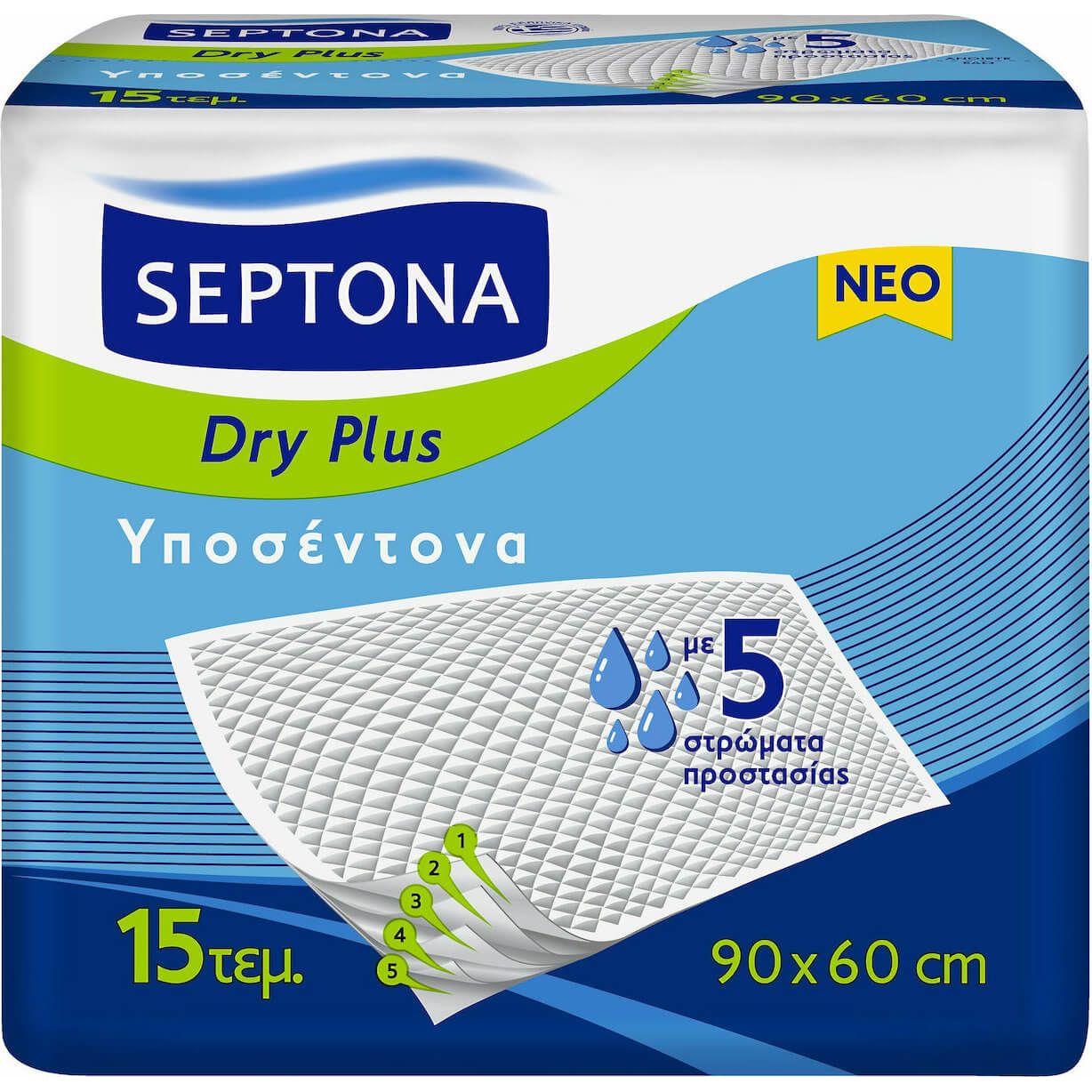 Septona Ακράτειας Dry Plus 60 x 90cm 15τμχ 6τ (5201410890235)