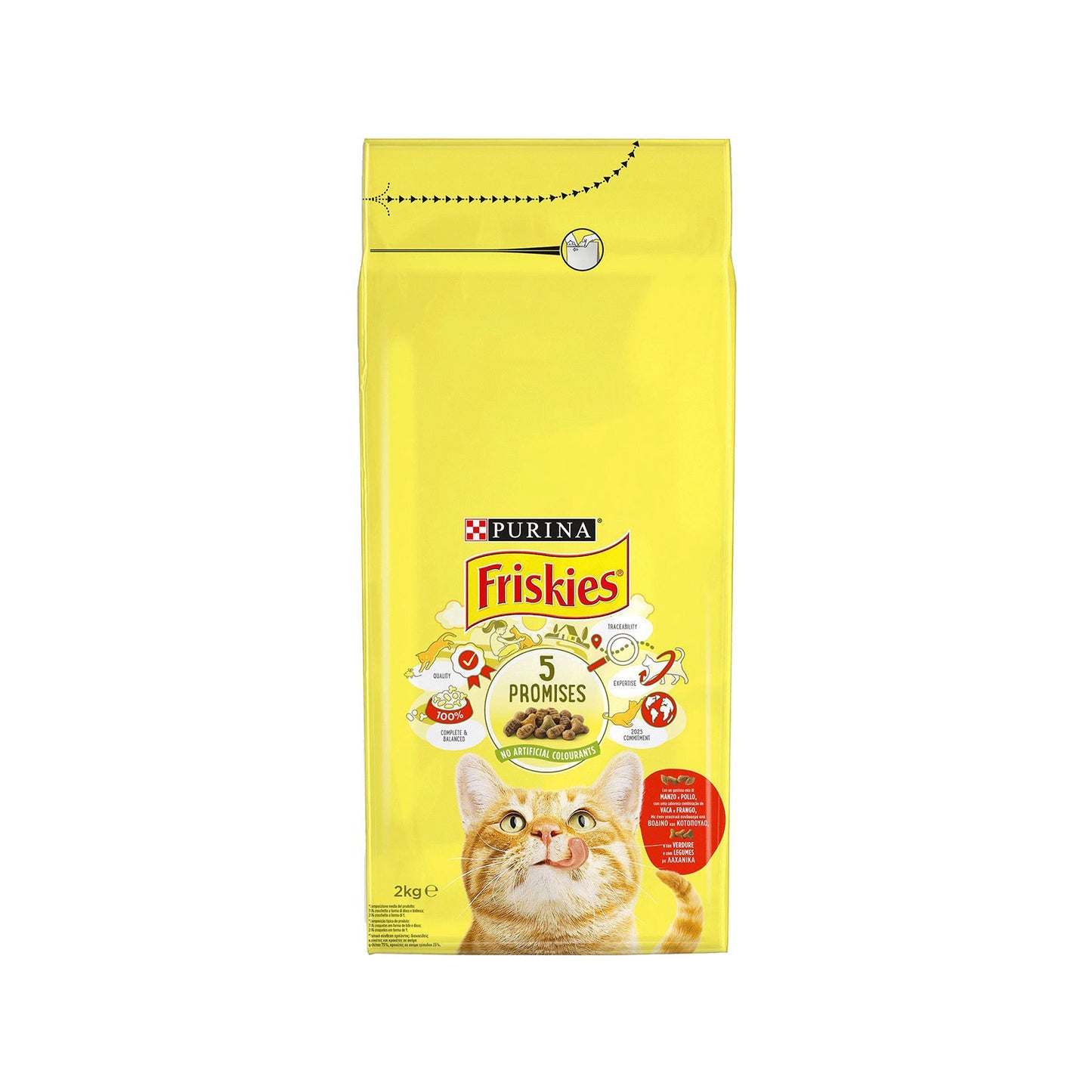 Purina Friskies Ξηρά Τροφή για Ενήλικες Γάτες με Βοδινό / Κοτόπουλο / Λαχανικά 2kg 6τ (3010470159068)