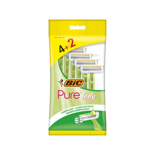 BIC ξυραφάκια Pure Lady Aloe με 3 λεπίδες 6τεμ (3086126727370)