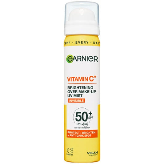 Garnier Vitamin C Brightening Over Makeup UV Mist SPF50+ Σπρέι Προσώπου με Αντηλιακή Προστασία 75ml (3600542626750)