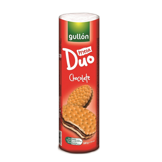 Gullon Μπισκότα Mega Duo με Γέμιση Σοκολάτα 500gr 20τ (8410376017113)