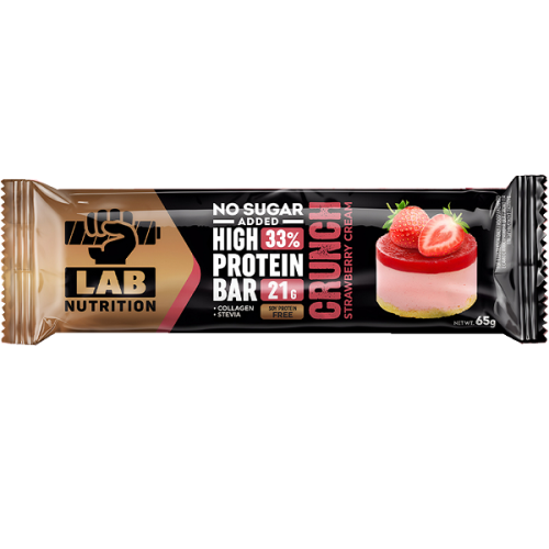 LAB NUTRITION High Protein Crunch Bar 33% Strawberry Cream 65gr (3800501538975)