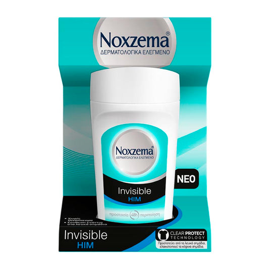 Noxzema Invisible Him Antiperspirant Deodorant 48h in Roll-On 50ml 6t (5201314078425)