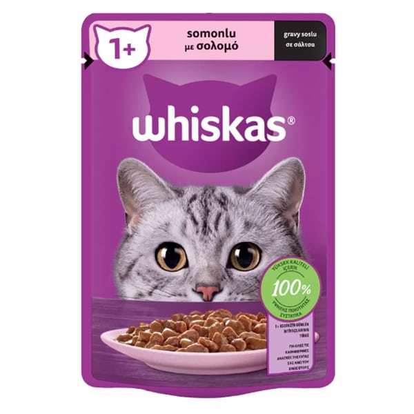 WHISKAS ΦΑΚΕΛ.ΣΟΛΩΜΟΣ ΣΕ ΣΑΛΤΣΑ 85ΓΡ (Σ28) (5900951302039)