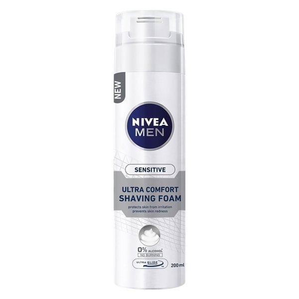 Nivea Men Sensitive Ultra Comfort 0% Alchohol Αφρός Ξυρίσματος 200ml 12τ (4005900470713)