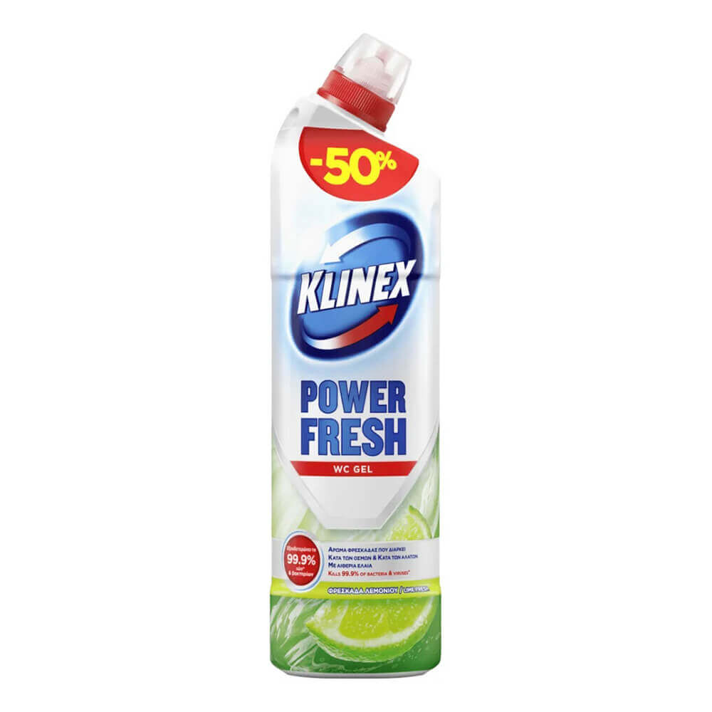 Klinex Power Fresh Bowl Cleaning Gel with Fresh Lemon Scent 750ml -50% 12t (8720182432094)