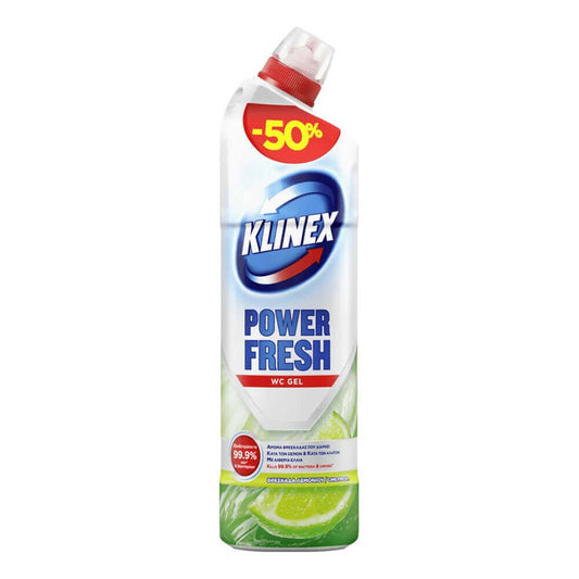 Klinex Power Fresh Gel Καθαρισμού Λεκάνης με Άρωμα Φρεσκάδα Λεμονιού 750ml -50% 12τ (8720182432094)
