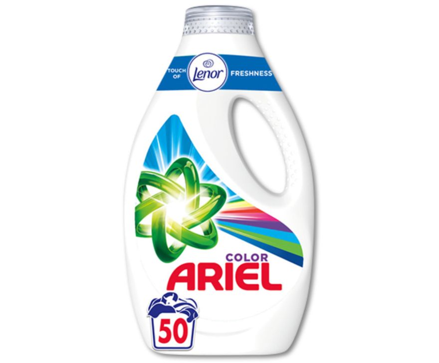 Ariel Υγρό Απορρυπαντικό Ρούχων 50 Μεζούρες Color Touch of Lenor για Χρωματιστά Ρούχα 4τ (8006540739488)