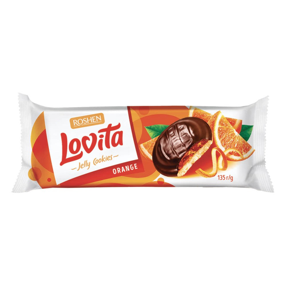 Lovita Roshen Μπισκότα Με Γέμιση Πορτοκάλι 135gr 21τ (4823077634222)