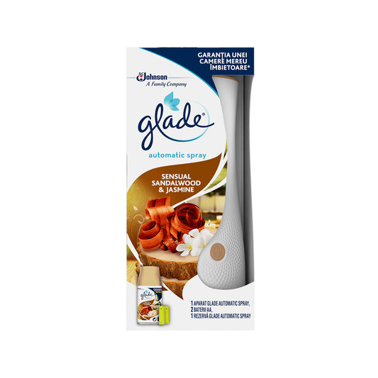 Glade Automatic Spray Aποσμητικό χώρου Συσκευή & Ανταλλακτικό sensual sandalwood & jasmine 269ml (5000204073171)
