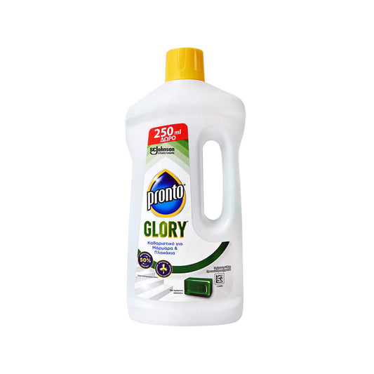 Pronto Glory Yγρό Kαθαριστικό για Mάρμαρα & Πλακάκια Με Πράσινο Σαπούνι 750ml +250ml (5000204988178)
