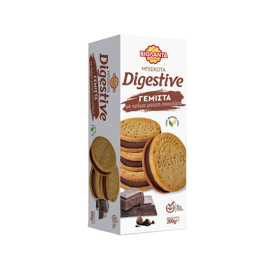 Βιολάντα Μπισκότα Digestive Γεμιστά Με Μαύρη Σοκολάτα 200gr 12τ (5200100944470)