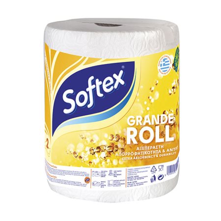 Χαρτί Κουζίνας Softex Grande Roll Ρολό 2 Φύλλων 350gr 6τ (5200251192065)