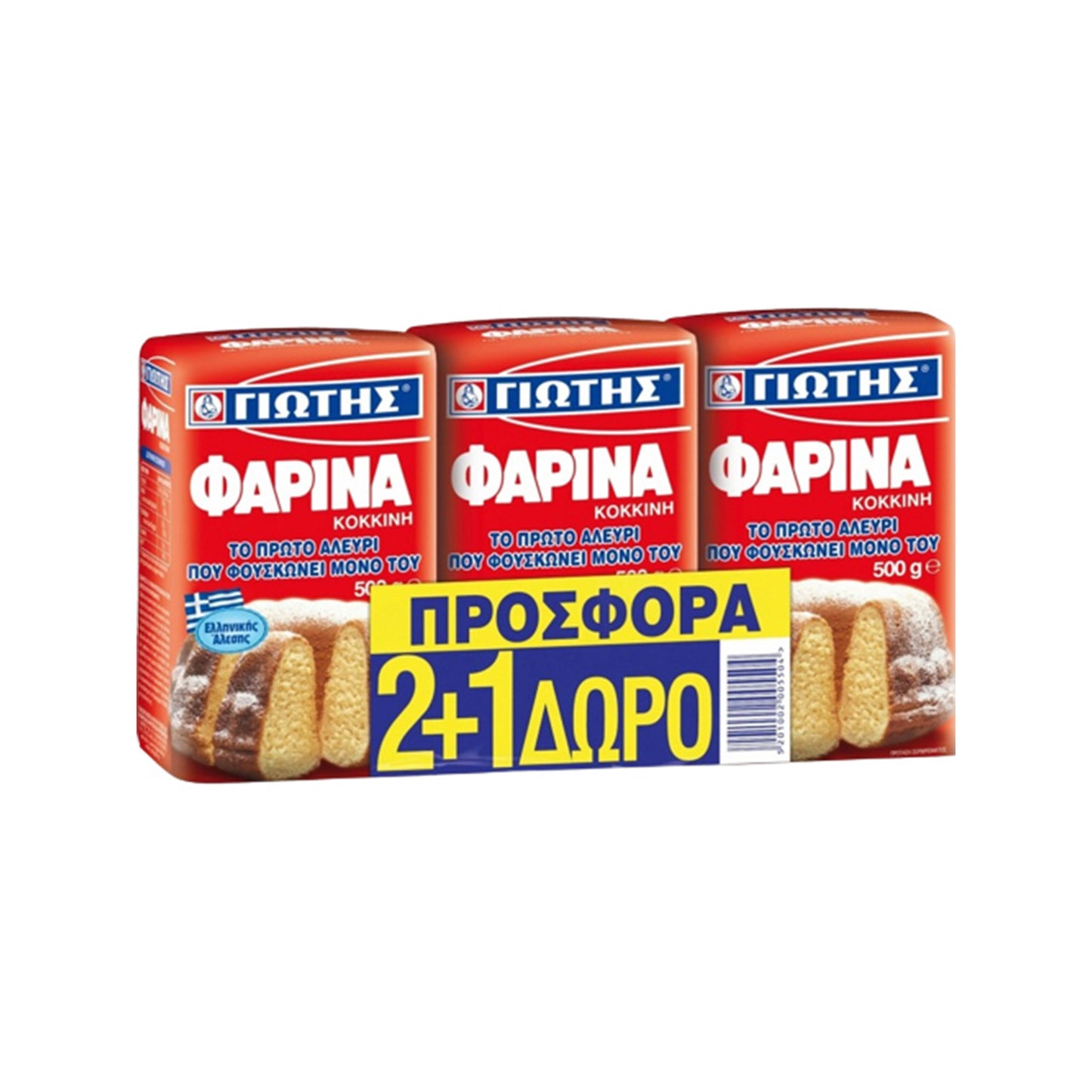 Γιώτης Αλεύρι Φαρίνα Κόκκινη 3x500gr 2+1Δώρο (5201002005504)