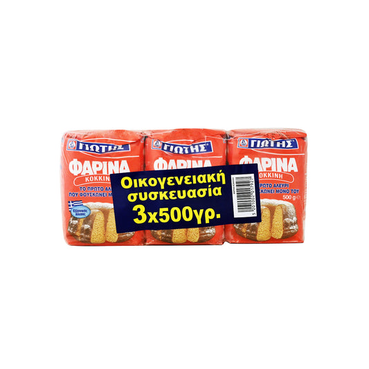 Γιώτης Φαρίνα Aλεύρι Kόκκινη 3x500gr (5201002017927)
