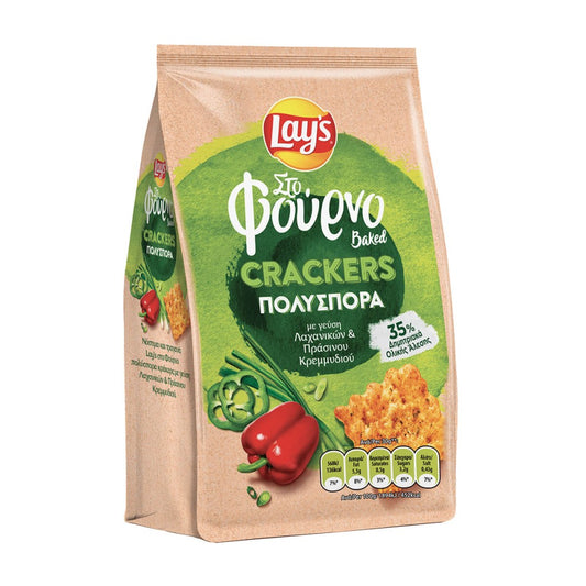 Lays Crackers Με Γεύση Λαχανικών & Πράσινο Κρεμμύδι 80gr 12τ (5201024788546)