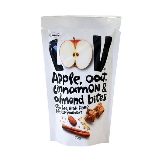 Pellito Lov Oat Bites Σνακ Μπουκιές Με Μήλο & Κανέλα 70gr 8τ (5201044011235)