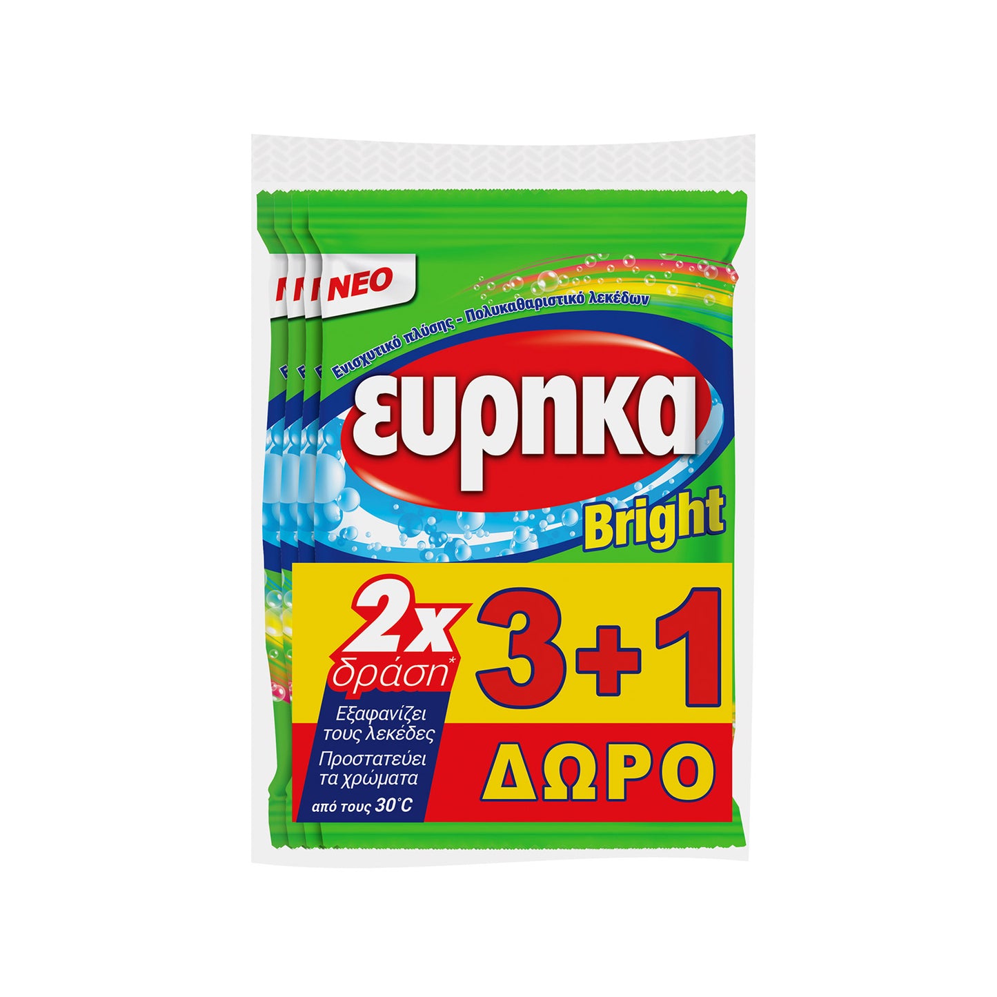 Εύρηκα Bright Καθαριστικό Λεκέδων 4x60gr 3+1Δ (5201137011517)