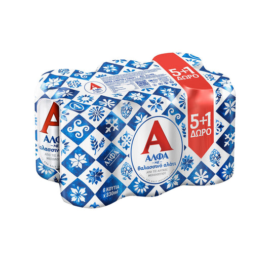 ΑΛΦΑ Μπύρα Κουτί Θαλασσινό Αλάτι 330ml 5+1Δ 4σ (5201261203277)