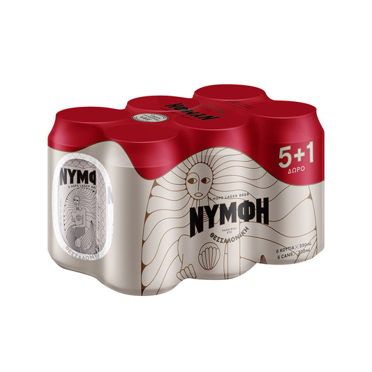 Μπύρα Νύμφη Lager Κουτί 6*330ml 5+1 ΔΩΡΟ (5201261910076)
