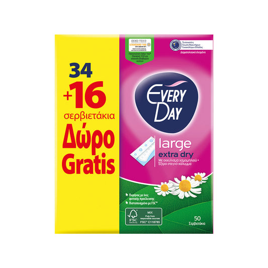 Everyday Σερβιετάκια Extra Dry Large 34 + 16τμχ Δ (5201263001475)