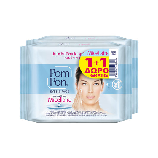Pom Pon Micellaire Υγρά Μαντηλάκια Ντεμακιγιάζ 1x20τεμ + 1Δ (5201263006968)