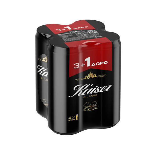 Μπύρα Kaiser Pilsner Κουτί 4*500ml 3+1ΔΩΡΟ (5201309133115)