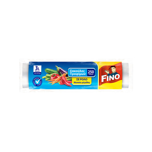 Fino Σακούλες Τροφίμων Σε Ρολό Μεσαίες 25x3εκ. 250τεμ (5201314037323)