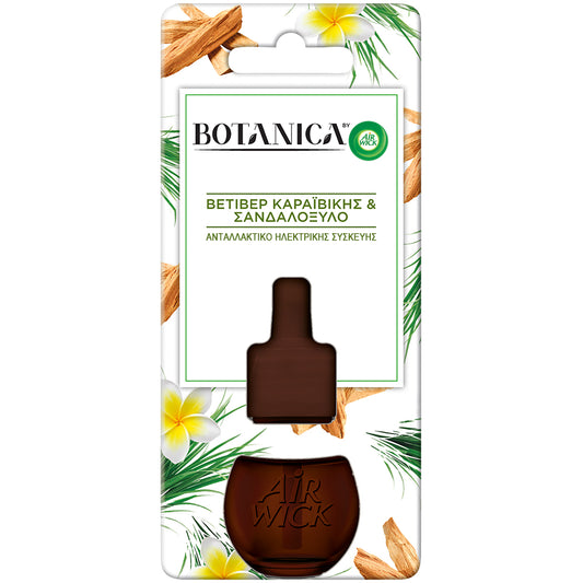 Airwick Ανταλλακτικό για Συσκευές Πρίζας Essential Oils με Βετ. Καραϊβικής & Σανδαλόξυλο 19ml (5201347174316)