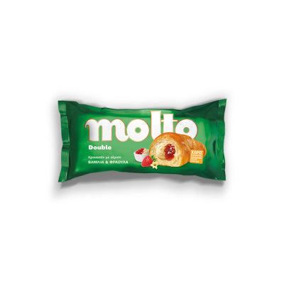 Molto Double Κρουασάν με Γέμιση Φράουλα & Βανίλια 98gr 18τ (5201360518425)