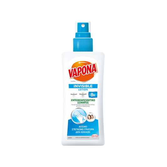 Vapona Invisible Lotion Εντομοαπωθητικό Σώματος 100ml (5201395139534)