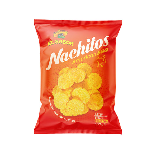 El Sabor Nachitos Corn Snack American BBQ 100gr (5202175001690)