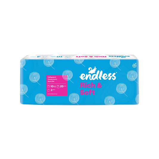 Χαρτί Υγείας Endless Rich & soft Ρολό 10 τεμαχίων 3φυλλο 10x95gr (5202995009531)