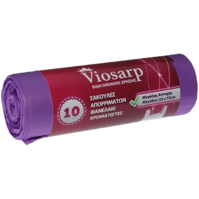 Σακ. Απορριμμάτων Φανελάκι Χρωματιστή Viosarp 52x75 10τεμ (5206753026891)