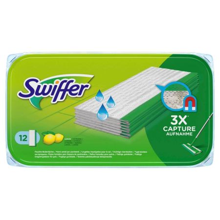 Swiffer Ανταλλακτικό Πανί Παρκετέζας Άρωμα Λεμόνι για Πάτωμα 12τμχ 12τ (5413149750425)