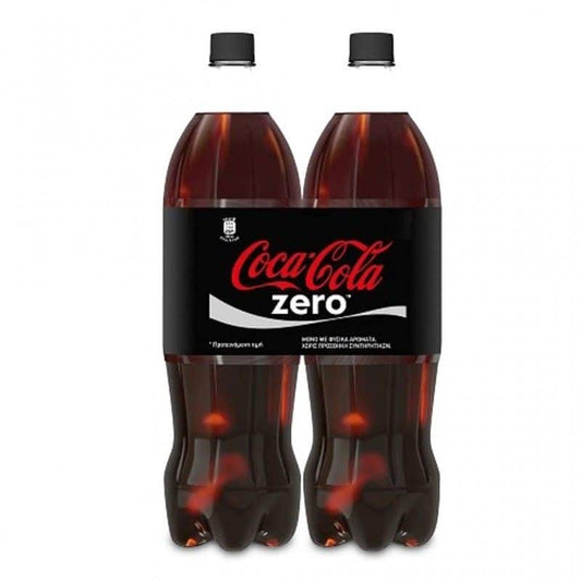 Coca Cola Zero Μπουκάλι Cola με Ανθρακικό 2x1,5lt 3σ (5449000018496)