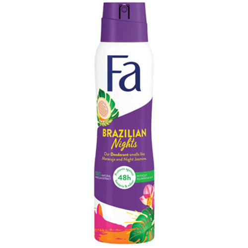 Fa Brazilian Nights Αποσμητικό 48h σε Spray Χωρίς Αλουμίνιο 150ml 6τ (5410091747480)