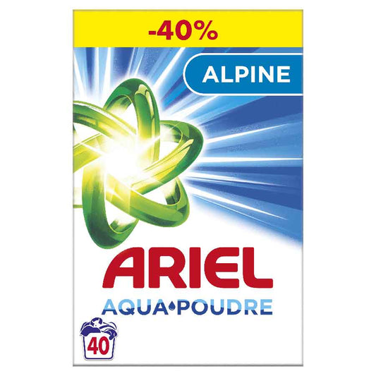 Ariel Σκόνη Πλυντηρίου Aqua Poudre Alpine 40Μεζούρες -40% (8006540542057)