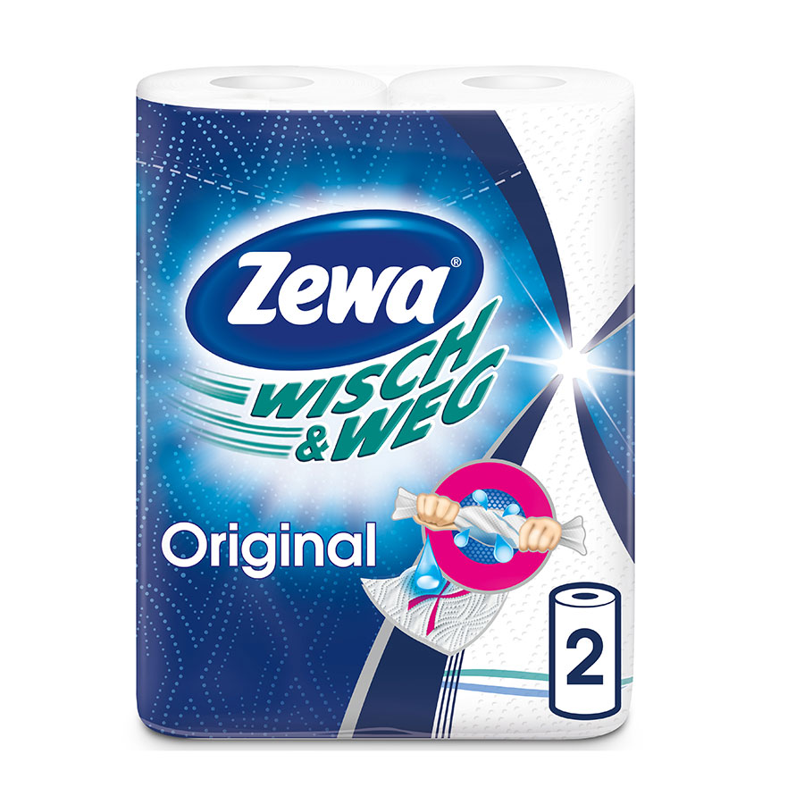 Χαρτί Κουζίνας Zewa Wisch & Weg Economy 2 Ρολά Μονόφυλλο 12τ (4006670363151)