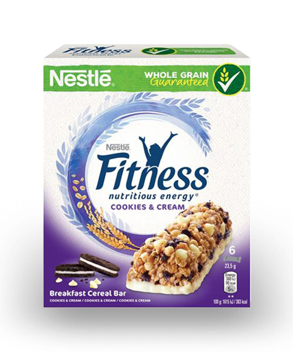 Nestle Fitness Delice Μπάρα Δημητριακών Cookies & Cream 6x23.5gr 16τ (5900020018571)