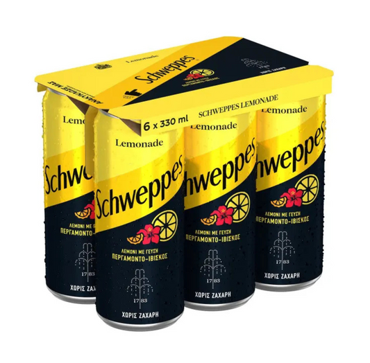 Schweppes Can of Soda Bergamot &amp; Hibiscus with Carbonated Sugar Free 6x330ml 4s (1001098004)